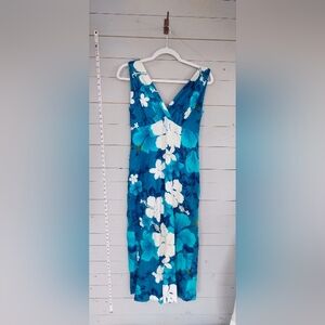 Waikiki Tropical Blue and White Floral Dress